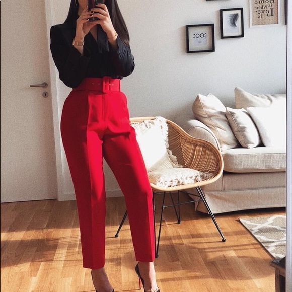 Zara high waisted belted pants - Picture 9 of 16